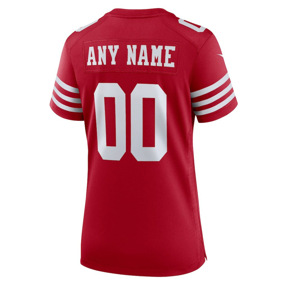 San Francisco 49ers Women's Game Custom Jersey - Scarlet Jerseys