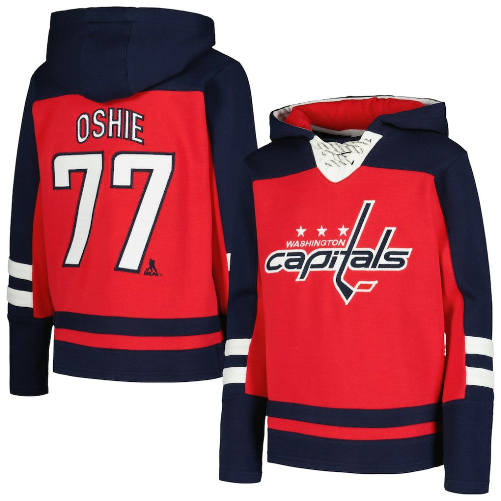 TJ Oshie Washington Capitals Youth Ageless Must-Have V-Neck Name & Number Pullover Hoodie - Red | US 4829895