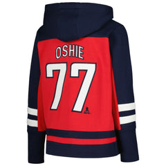 TJ Oshie Washington Capitals Youth Ageless Must-Have V-Neck Name & Number Pullover Hoodie - Red | US 4829895