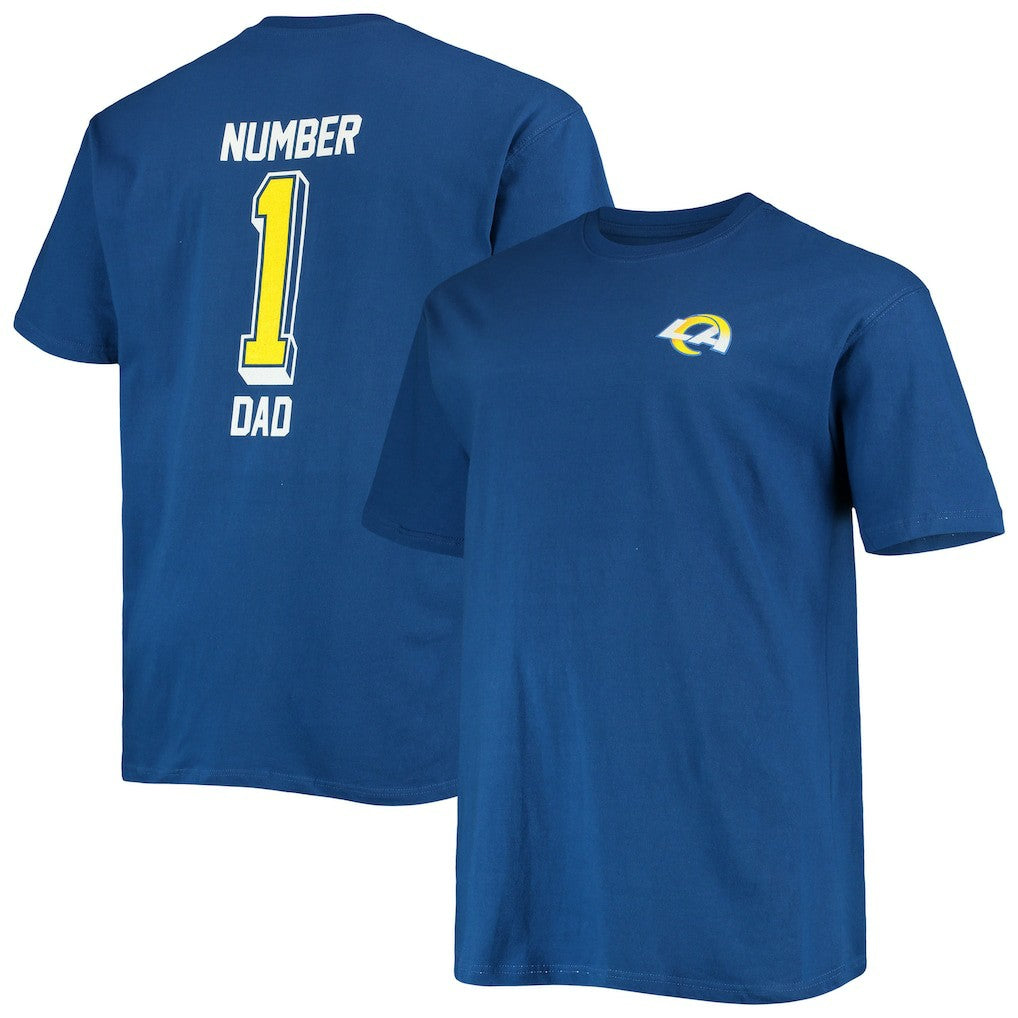 Los Angeles Rams Big & Tall #1 Dad 2-Hit T-Shirt - Royal T-shirts