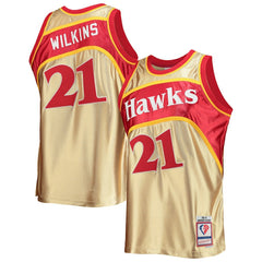Dominique Wilkins Atlanta Hawks 75th Anniversary 1986/87 Hardwood Classics Swingman Jersey Gold - Mitchell & Ness