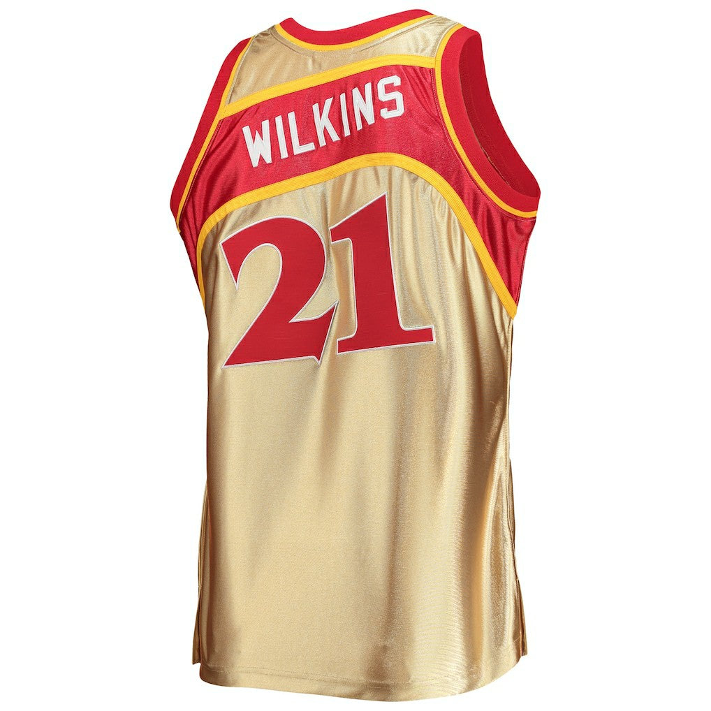 Dominique Wilkins Atlanta Hawks 75th Anniversary 1986/87 Hardwood Classics Swingman Jersey Gold - Mitchell & Ness