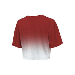 Chicago Bulls Majestic Threads Women's Repeat Dip-Dye Cropped T-Shirt Red/White