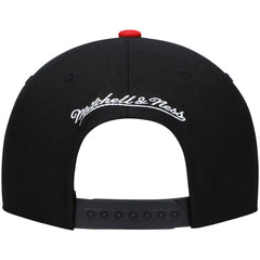 Philadelphia 76ers Hardwood Classics Low Big Face Snapback Hat Black/Red - Mitchell & Ness