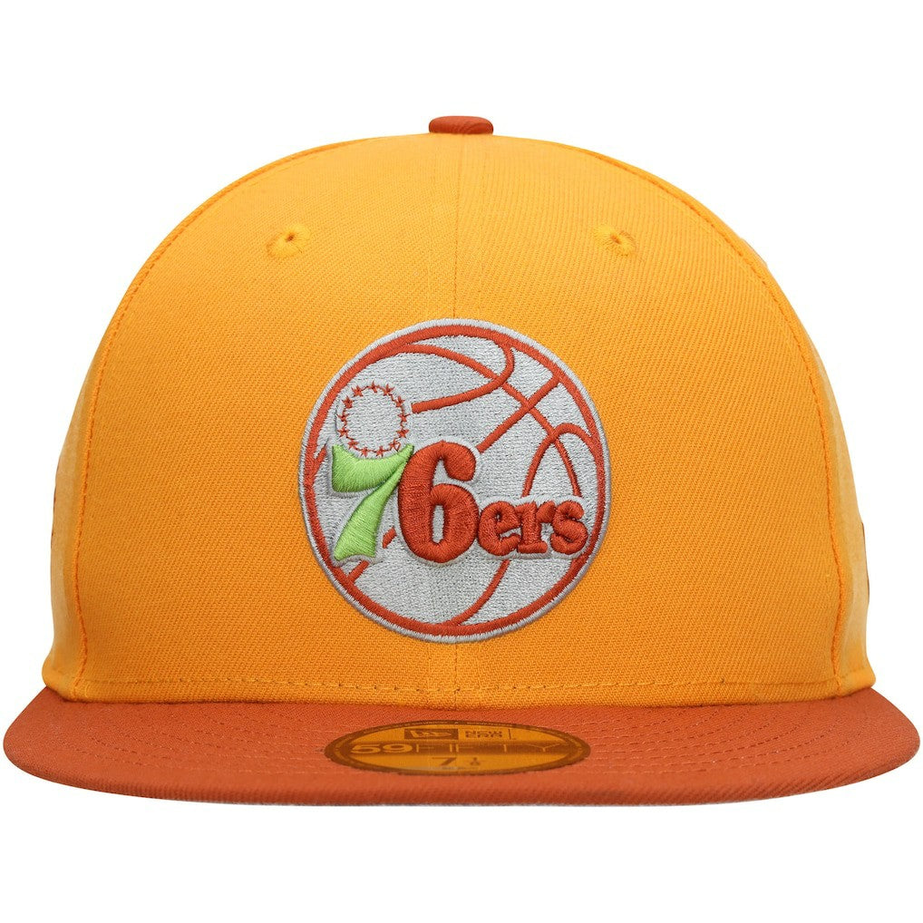 Philadelphia 76ers 59FIFTY Fitted Hat Gold/Rust - New Era