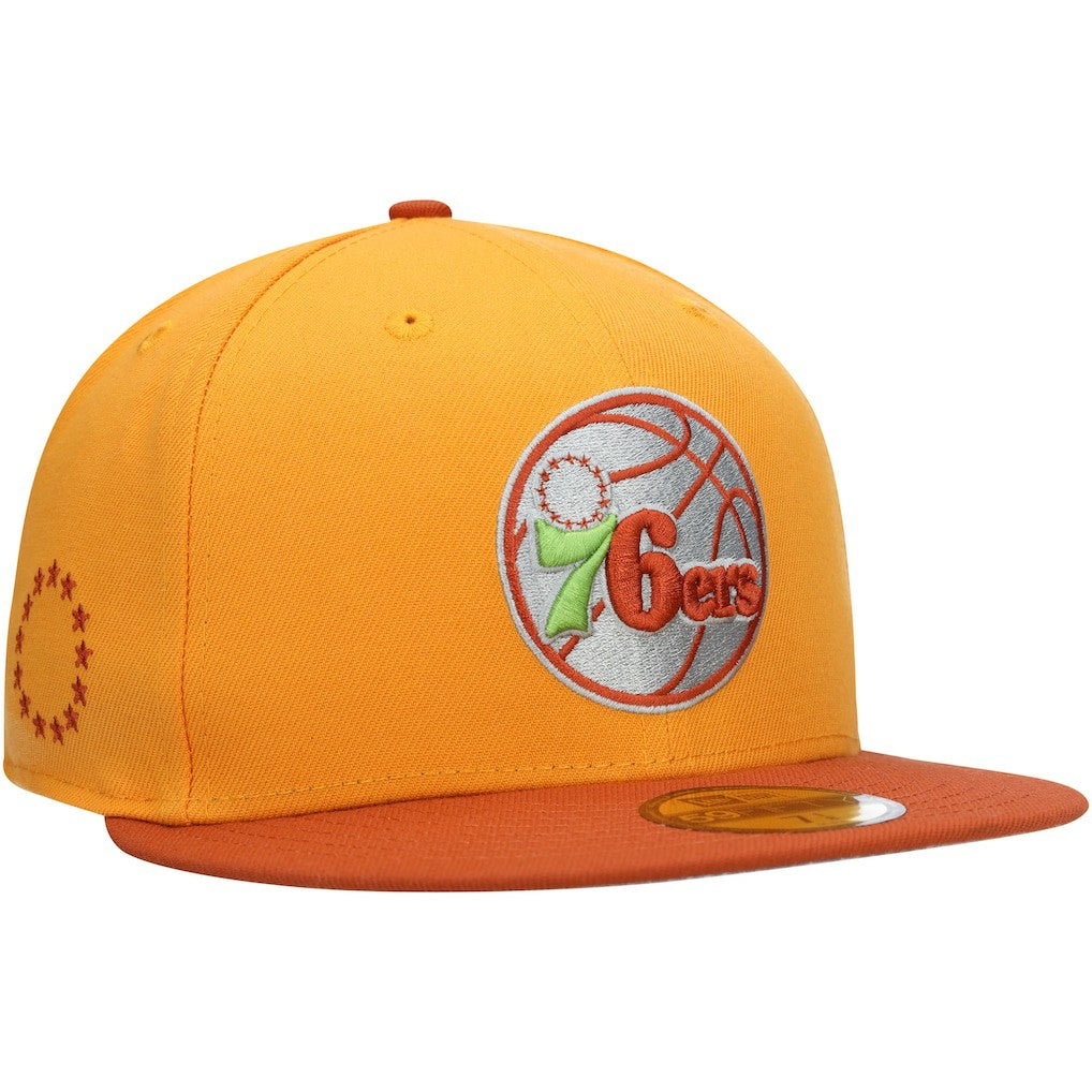 Philadelphia 76ers 59FIFTY Fitted Hat Gold/Rust - New Era