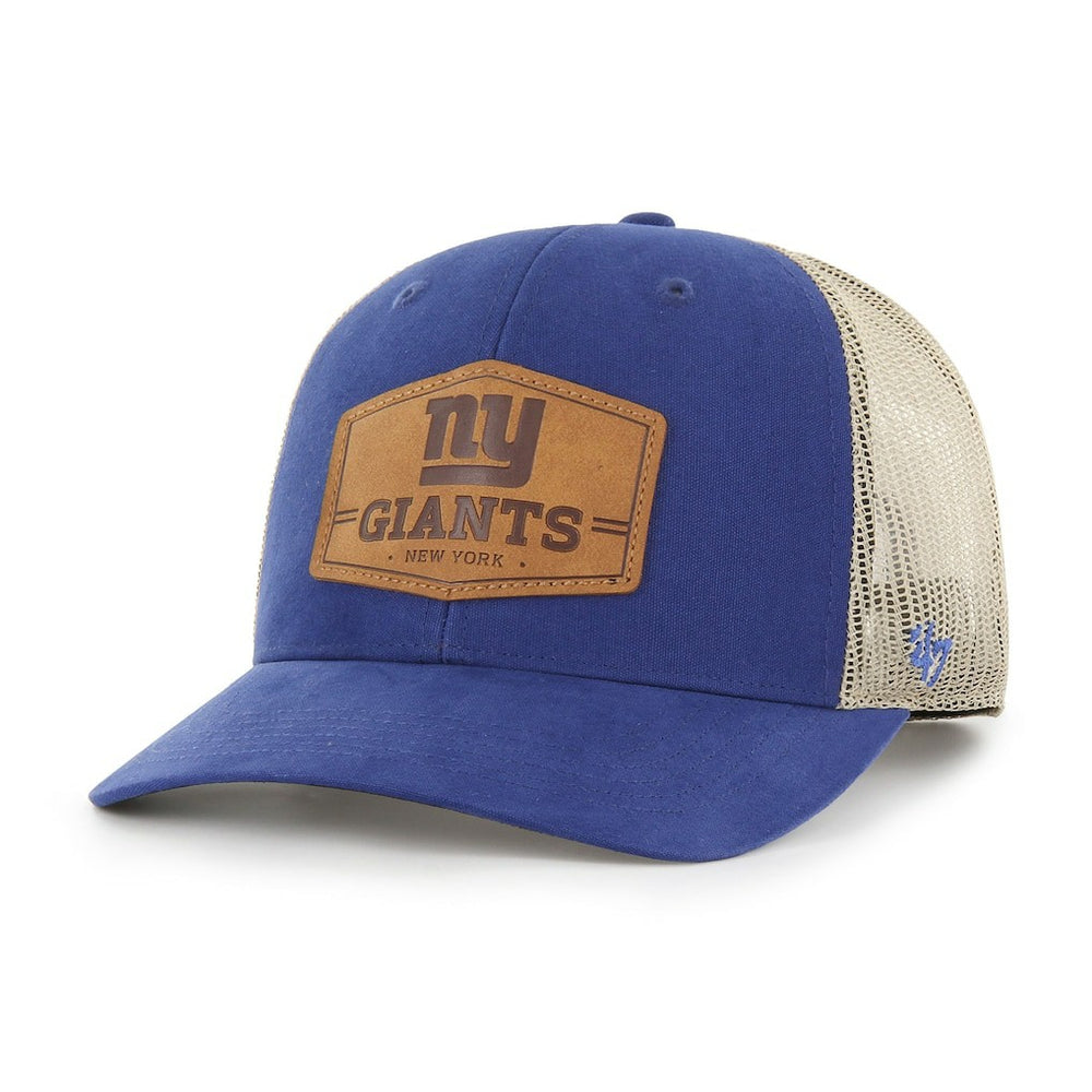 New York Giants '47 Rawhide Trucker Adjustable Hat - Royal/Natural Hats