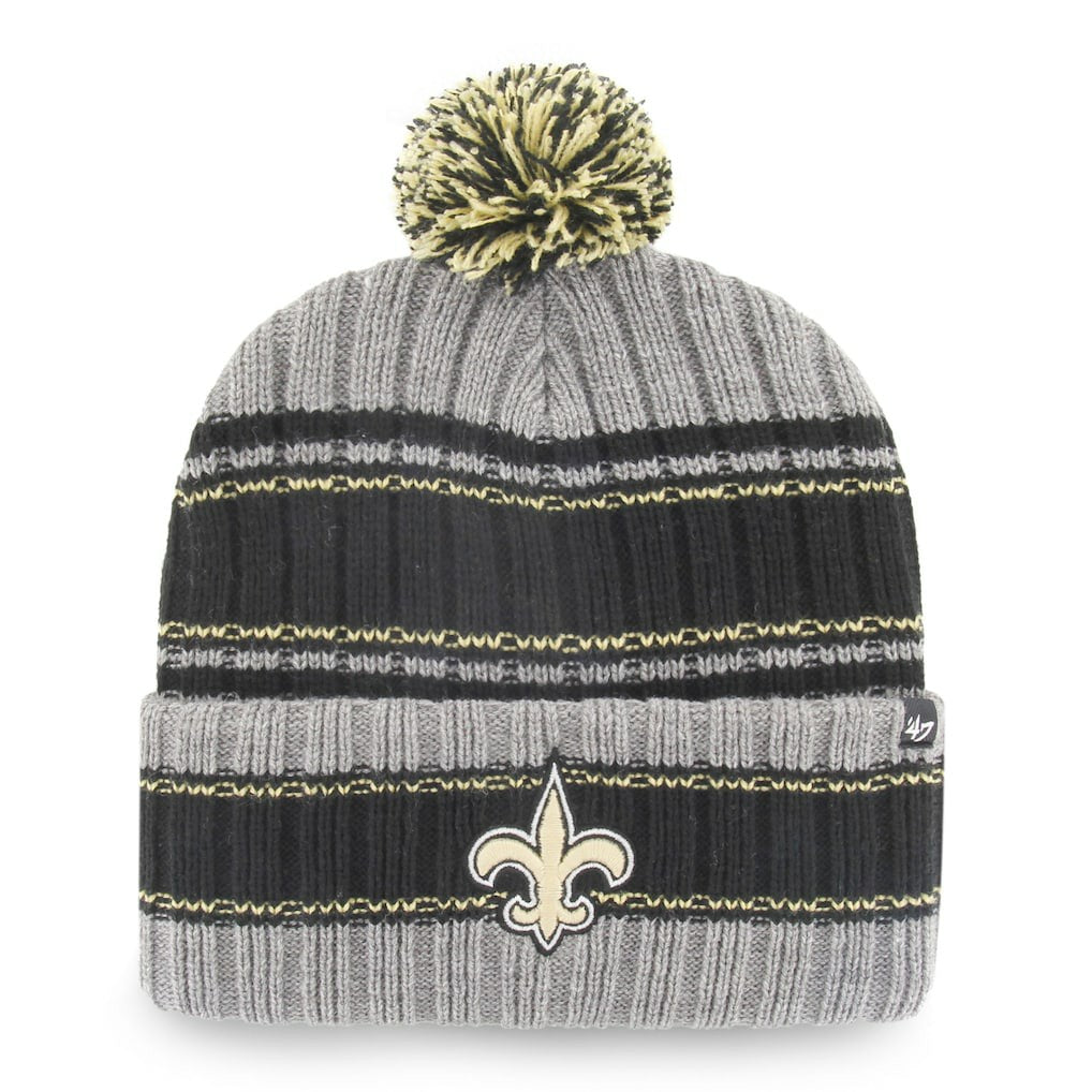 New Orleans Saints '47 Rexford Cuffed Knit Hat with Pom - Graphite/Black Hats