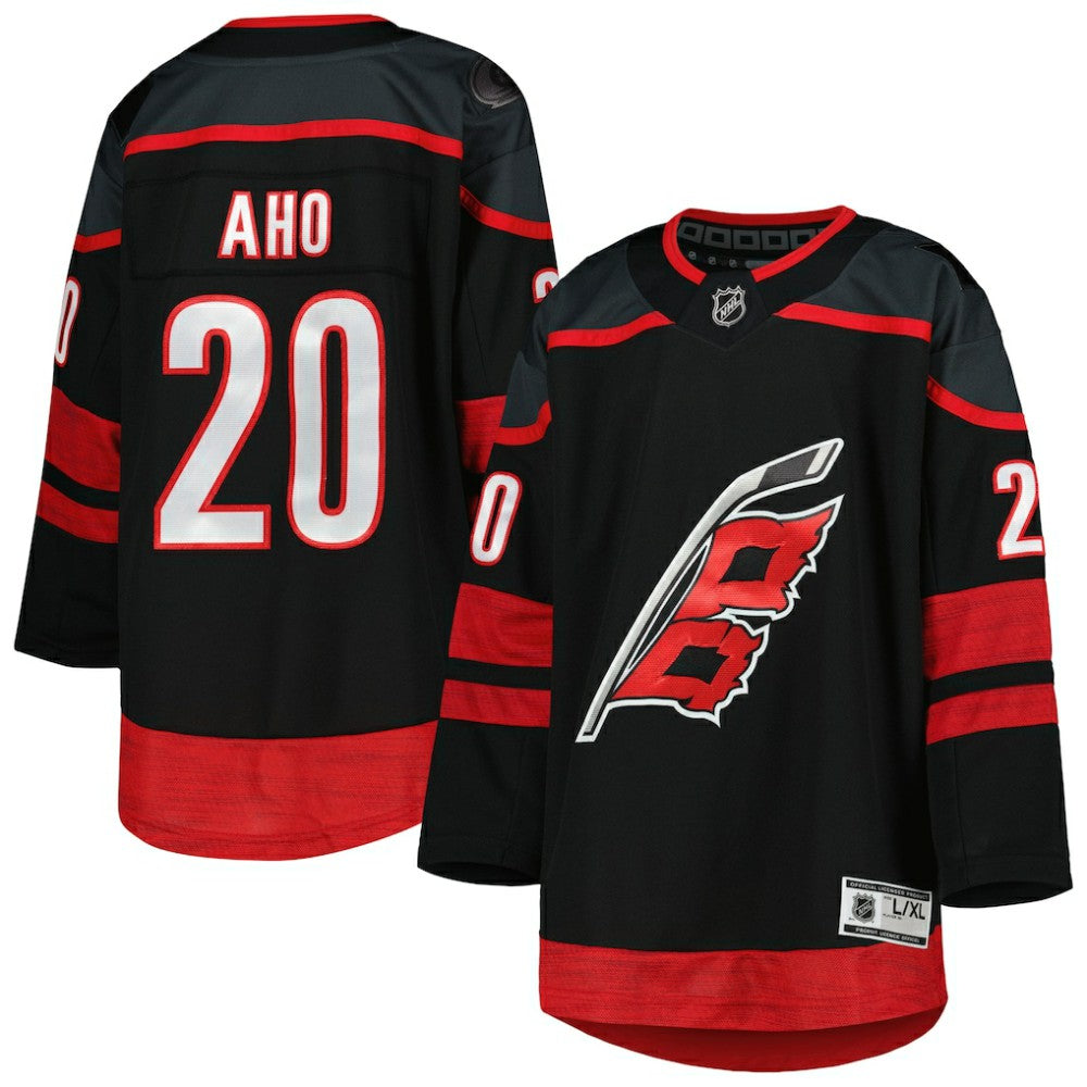 Sebastian Aho Carolina Hurricanes Youth Home Premier Player Jersey - Black | US 4845236