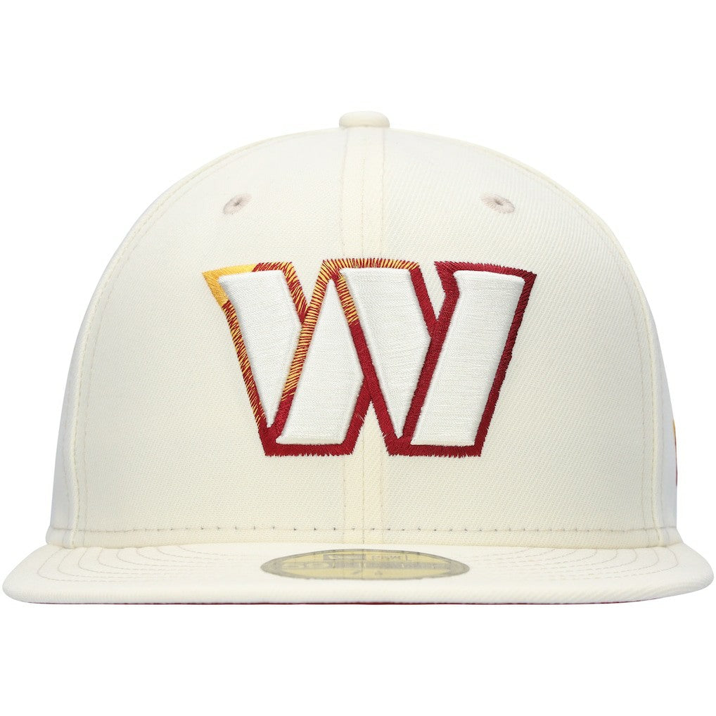 Washington Commanders New Era Chrome Color Dim 59FIFTY Fitted Hat - Cream Hats