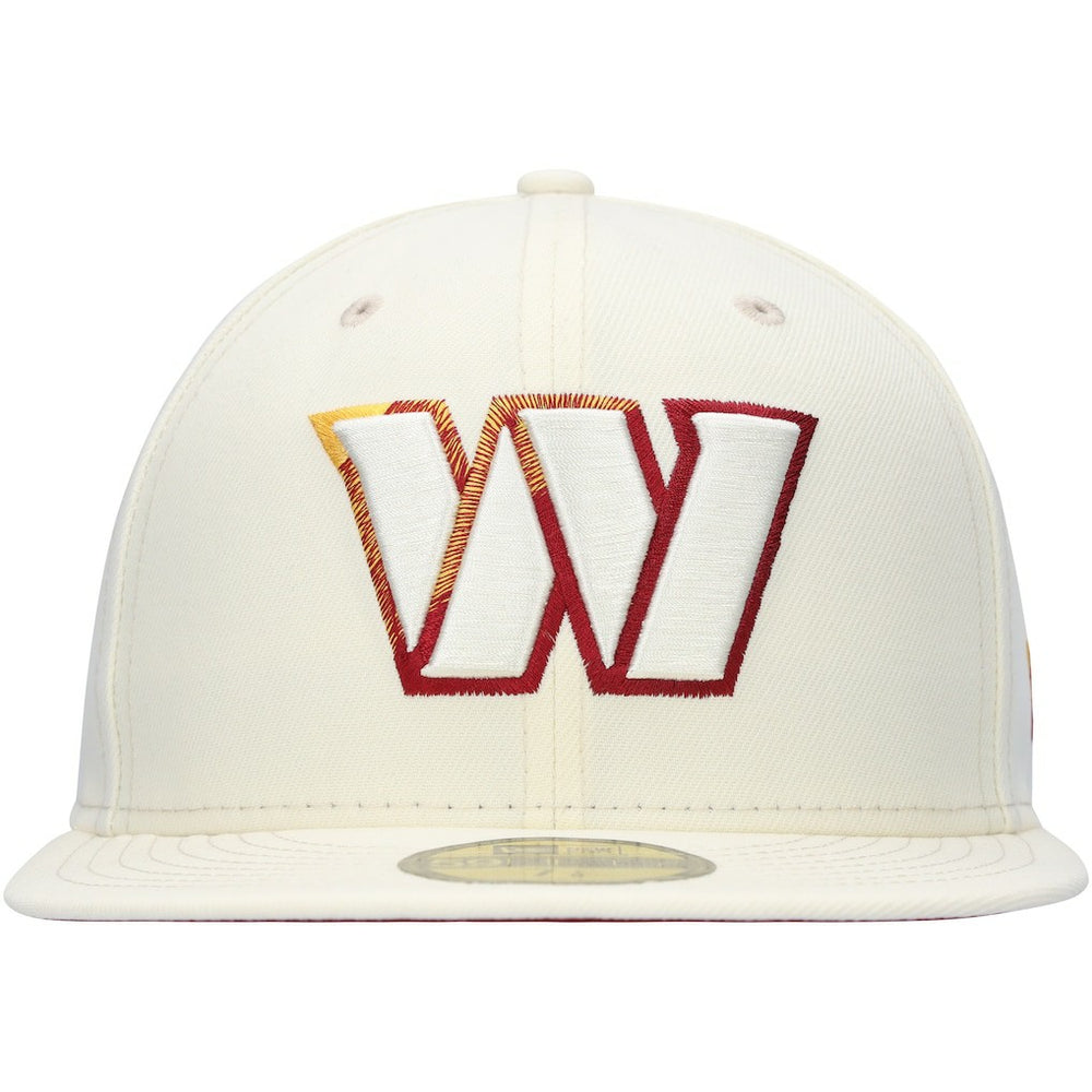 Washington Commanders New Era Chrome Color Dim 59FIFTY Fitted Hat - Cream Hats