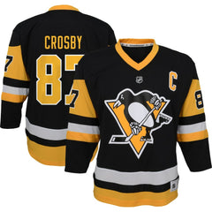 Sidney Crosby Pittsburgh Penguins Youth Captain Patch Home Replica Player Jersey - Black | US 4845421