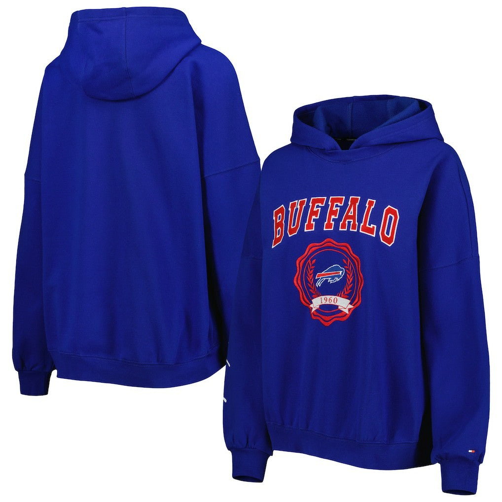 Buffalo Bills Tommy Hilfiger Women's Becca Drop Shoulder Pullover Hoodie - Royal Hoodies