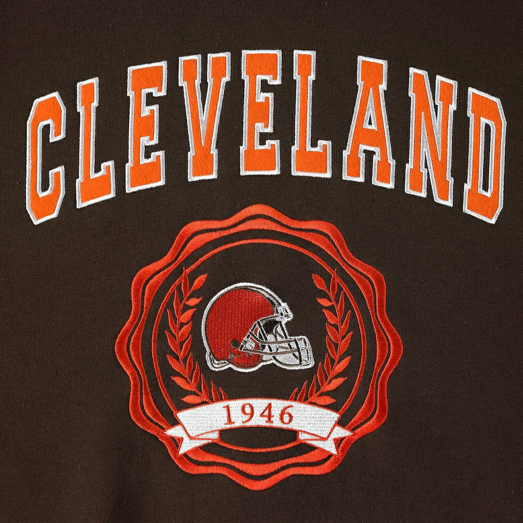 Cleveland Browns Tommy Hilfiger Women's Becca Drop Shoulder Pullover Hoodie - Brown Hoodies
