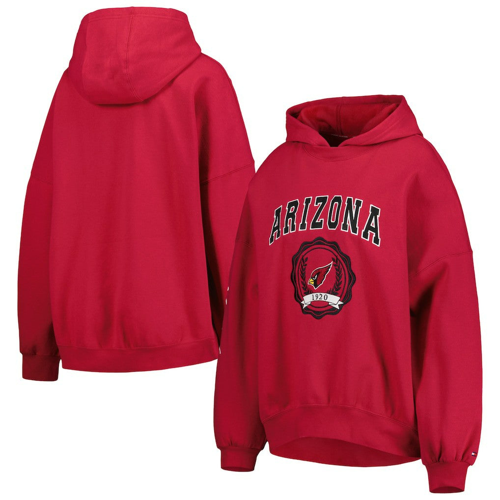 Arizona Cardinals Tommy Hilfiger Women's Becca Drop Shoulder Pullover Hoodie - Cardinal Hoodies