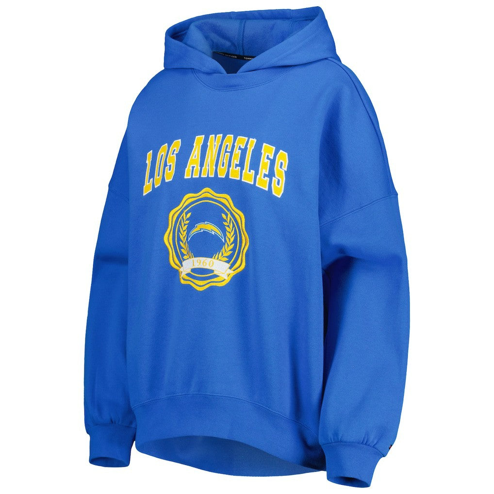 Los Angeles Chargers Tommy Hilfiger Women's Becca Drop Shoulder Pullover Hoodie - Powder Blue Hoodies