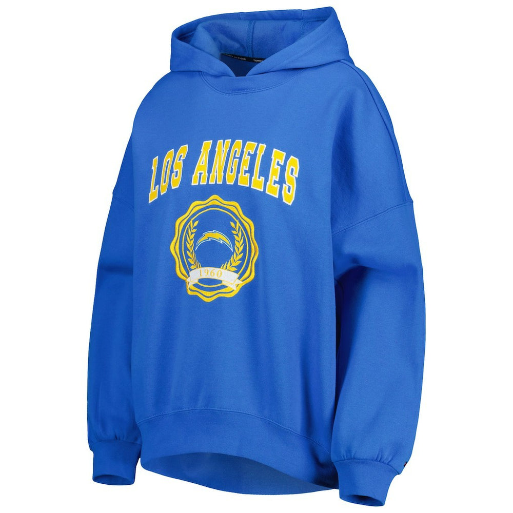 Los Angeles Chargers Tommy Hilfiger Women's Becca Drop Shoulder Pullover Hoodie - Powder Blue Hoodies