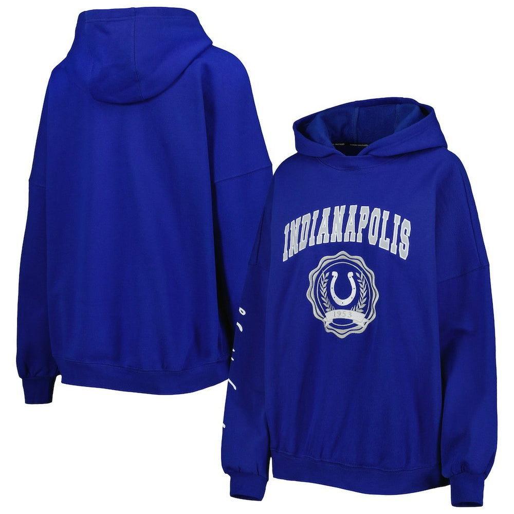 Indianapolis Colts Tommy Hilfiger Women's Becca Drop Shoulder Pullover Hoodie - Royal Hoodies