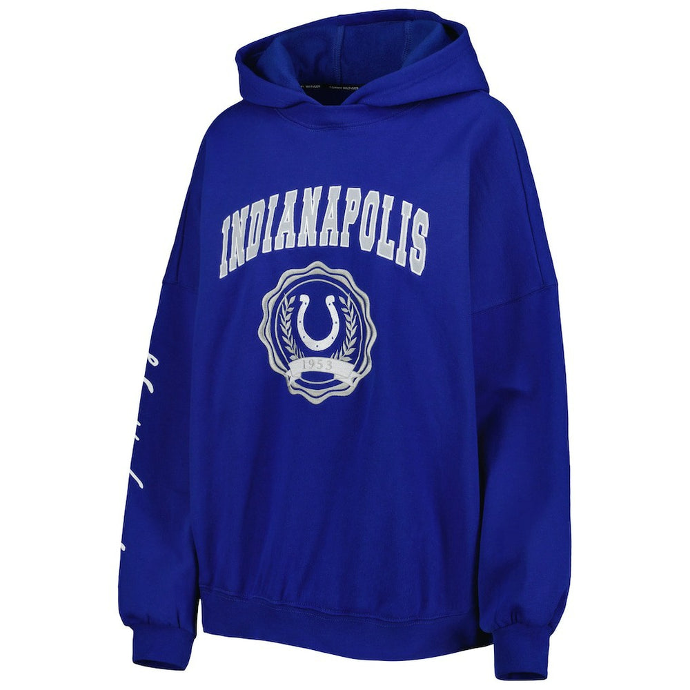 Indianapolis Colts Tommy Hilfiger Women's Becca Drop Shoulder Pullover Hoodie - Royal Hoodies