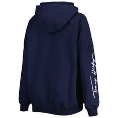 New England Patriots Tommy Hilfiger Women's Becca Drop Shoulder Pullover Hoodie - Navy Hoodies