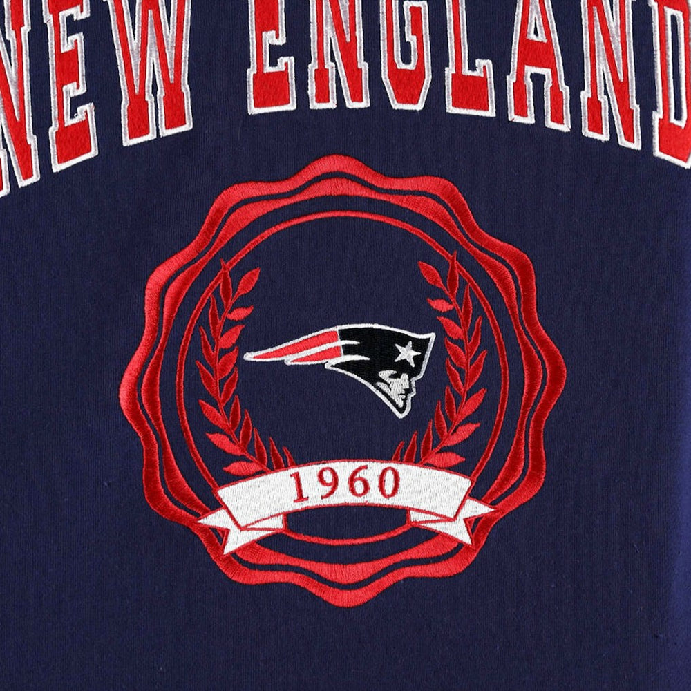 New England Patriots Tommy Hilfiger Women's Becca Drop Shoulder Pullover Hoodie - Navy Hoodies