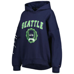 Seattle Seahawks Tommy Hilfiger Women's Becca Drop Shoulder Pullover Hoodie - College Navy Hoodies
