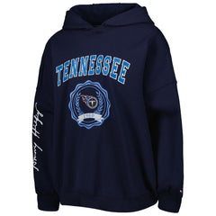 Tennessee Titans Tommy Hilfiger Women's Becca Drop Shoulder Pullover Hoodie - Navy Hoodies