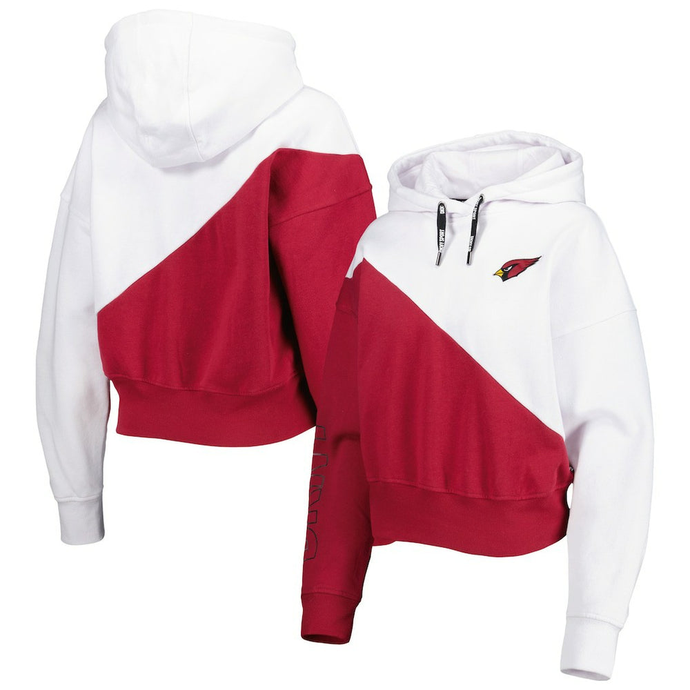 Arizona Cardinals DKNY Sport Women's Bobbi Color Blocked Pullover Hoodie - White/Cardinal Hoodies