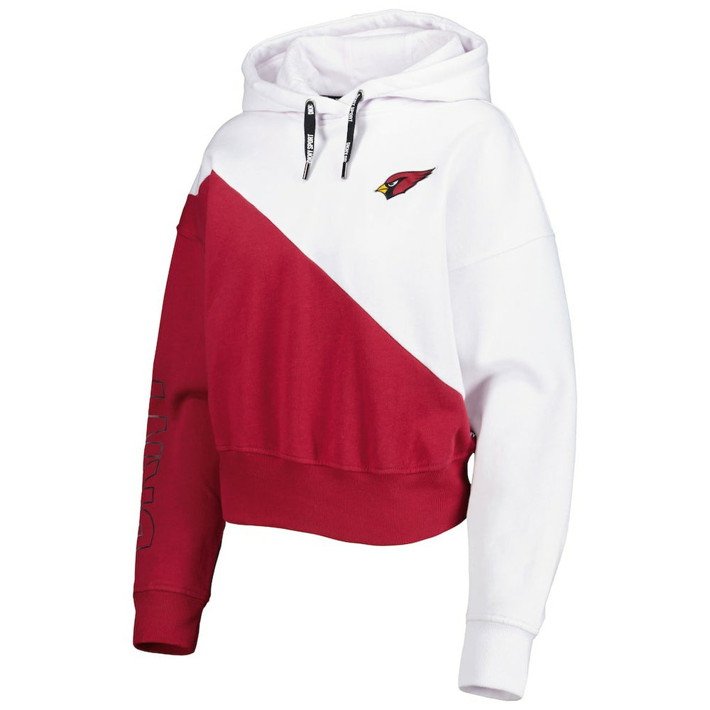Arizona Cardinals DKNY Sport Women's Bobbi Color Blocked Pullover Hoodie - White/Cardinal Hoodies