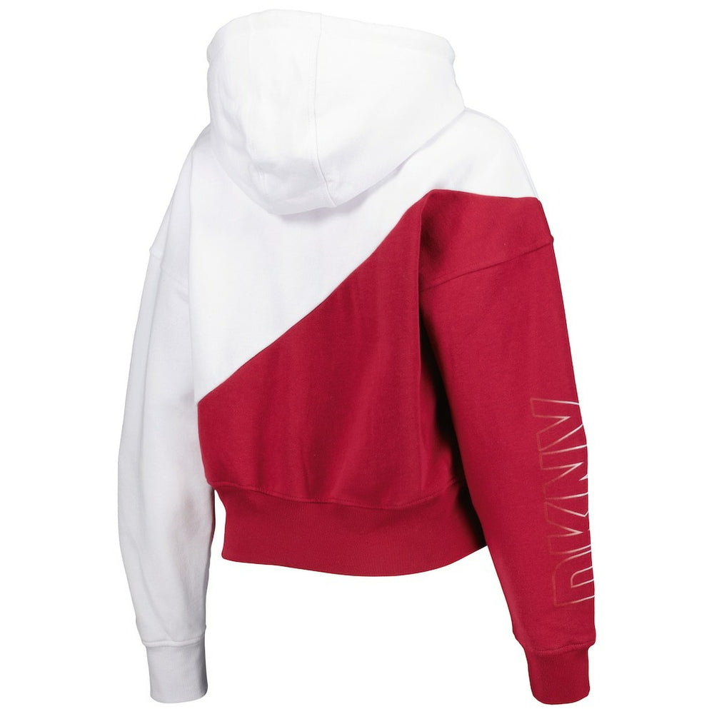 Arizona Cardinals DKNY Sport Women's Bobbi Color Blocked Pullover Hoodie - White/Cardinal Hoodies