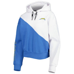 Los Angeles Chargers DKNY Sport Women's Bobbi Color Blocked Pullover Hoodie - White/Powder Blue Hoodies