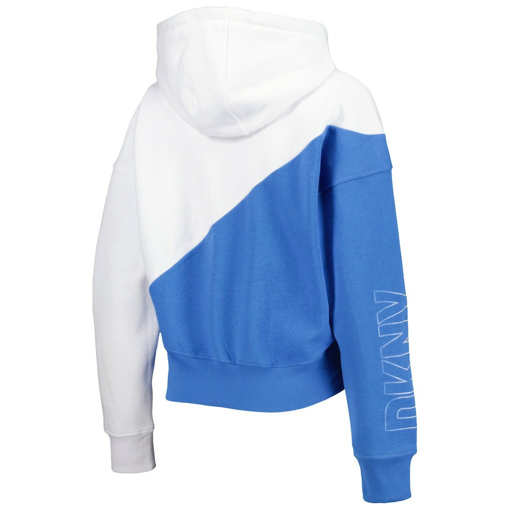 Los Angeles Chargers DKNY Sport Women's Bobbi Color Blocked Pullover Hoodie - White/Powder Blue Hoodies
