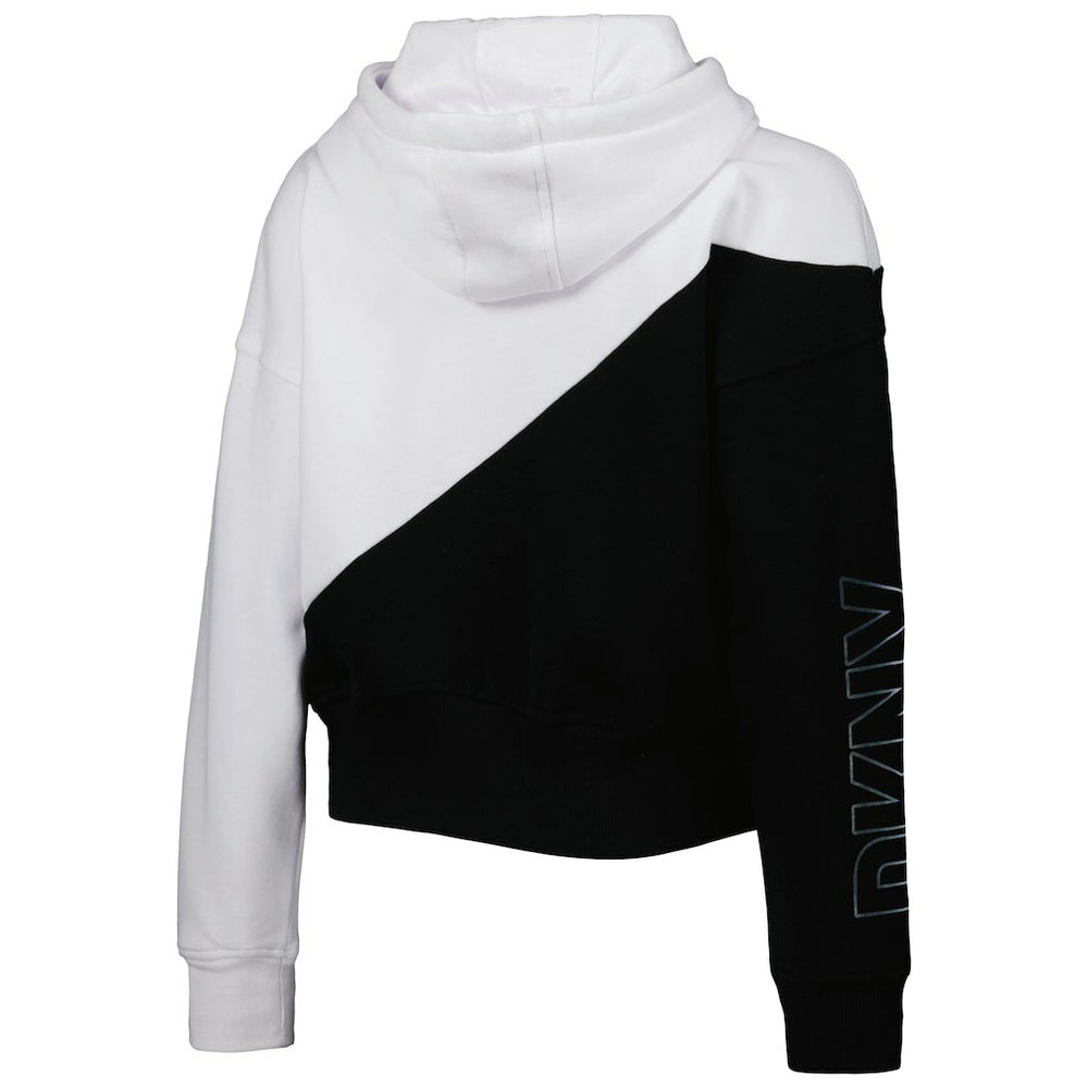 New Orleans Saints DKNY Sport Women's Bobbi Color Blocked Pullover Hoodie - White/Black Hoodies
