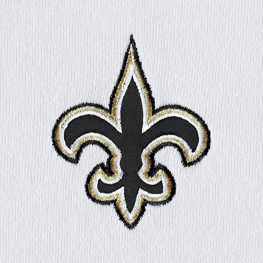 New Orleans Saints DKNY Sport Women's Bobbi Color Blocked Pullover Hoodie - White/Black Hoodies
