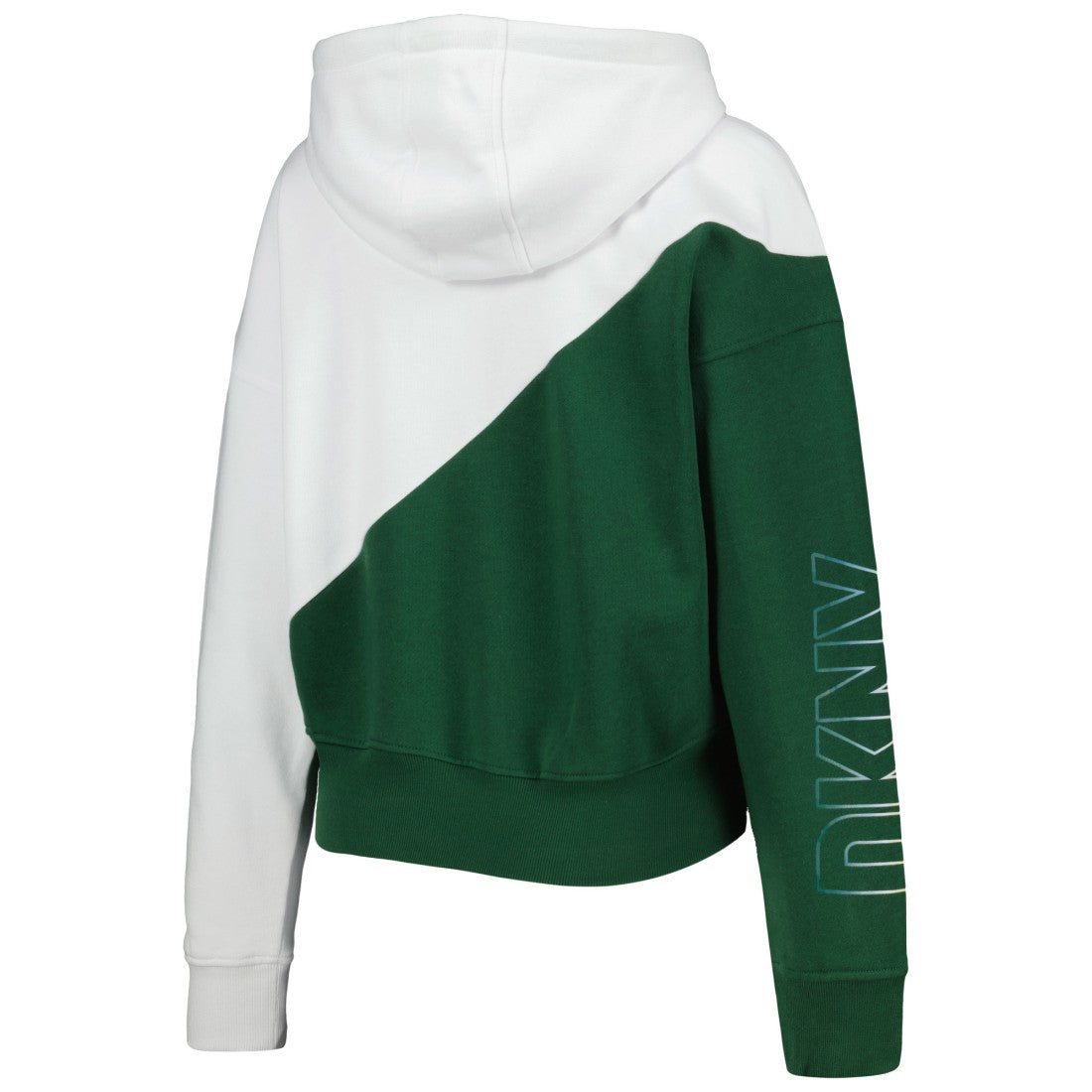 Green Bay Packers DKNY Sport Women's Bobbi Color Blocked Pullover Hoodie - White/Green Hoodies