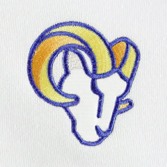 Los Angeles Rams DKNY Sport Women's Bobbi Color Blocked Pullover Hoodie - White/Royal Hoodies