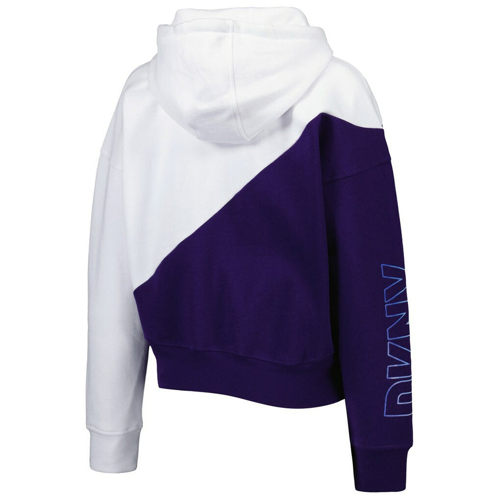 Baltimore Ravens DKNY Sport Women's Bobbi Color Blocked Pullover Hoodie - White/Purple Hoodies