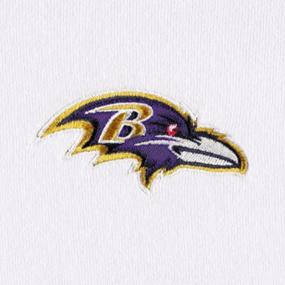 Baltimore Ravens DKNY Sport Women's Bobbi Color Blocked Pullover Hoodie - White/Purple Hoodies