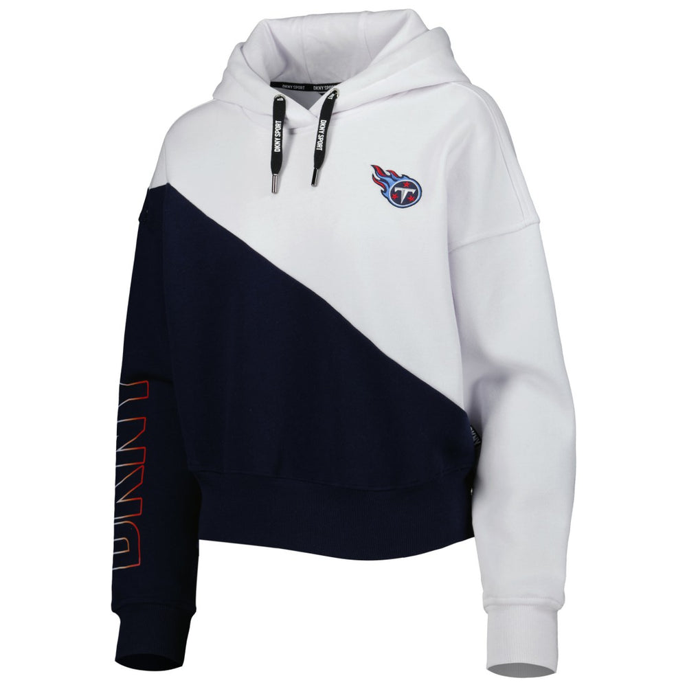Tennessee Titans DKNY Sport Women's Bobbi Color Blocked Pullover Hoodie - White/Navy Hoodies