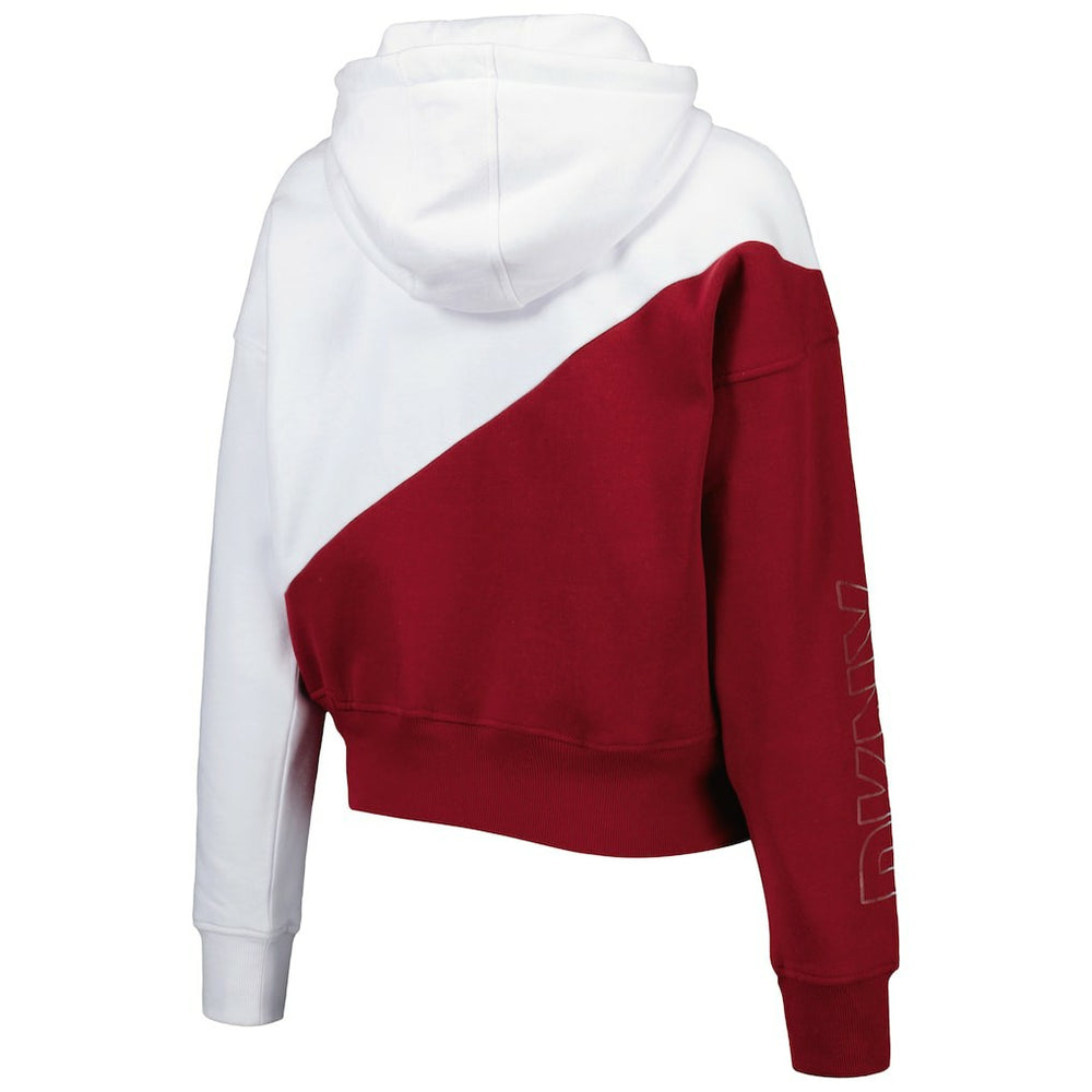 Washington Commanders DKNY Sport Women's Bobbi Color Blocked Pullover Hoodie - White/Burgundy Hoodies