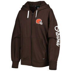 Cleveland Browns MSX by Michael Strahan Women's Emerson Lightweight Full-Zip Hoodie - Brown Hoodies