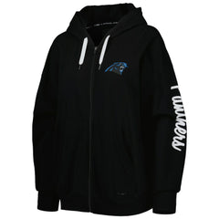 Carolina Panthers MSX by Michael Strahan Women's Emerson Lightweight Full-Zip Hoodie - Black Hoodies