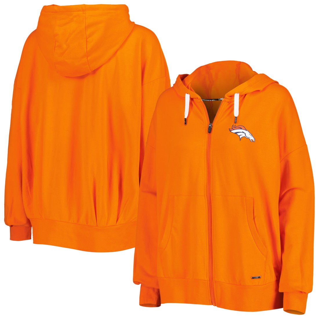 Denver Broncos MSX by Michael Strahan Women's Emerson Lightweight Full-Zip Hoodie - Orange Hoodies