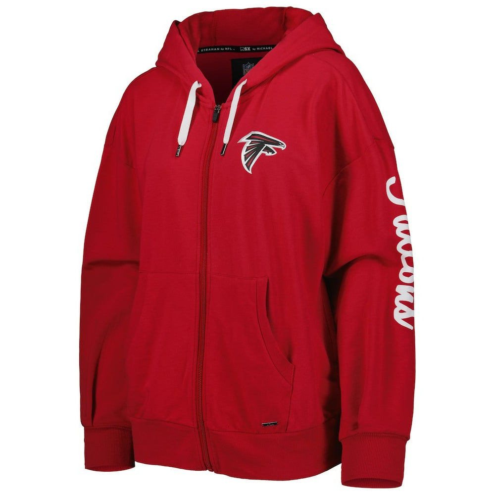 Atlanta Falcons MSX by Michael Strahan Women's Emerson Lightweight Full-Zip Hoodie - Red Hoodies