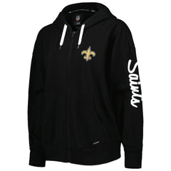 New Orleans Saints MSX by Michael Strahan Women's Emerson Lightweight Full-Zip Hoodie - Black Hoodies