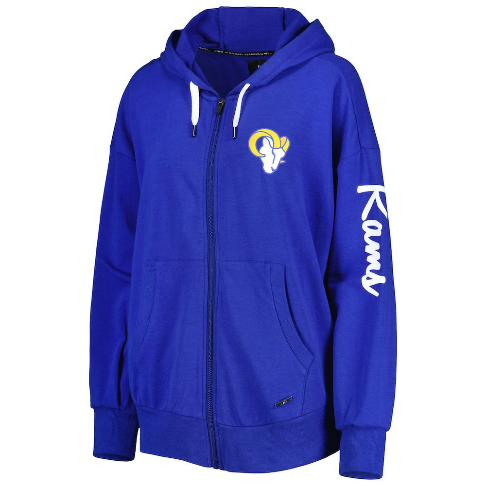 Los Angeles Rams MSX by Michael Strahan Women's Emerson Lightweight Full-Zip Hoodie - Royal Hoodies