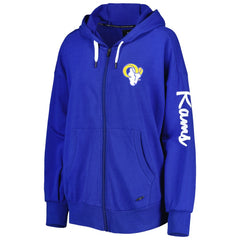 Los Angeles Rams MSX by Michael Strahan Women's Emerson Lightweight Full-Zip Hoodie - Royal Hoodies