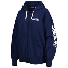 Seattle Seahawks MSX by Michael Strahan Women's Emerson Lightweight Full-Zip Hoodie - College Navy Hoodies
