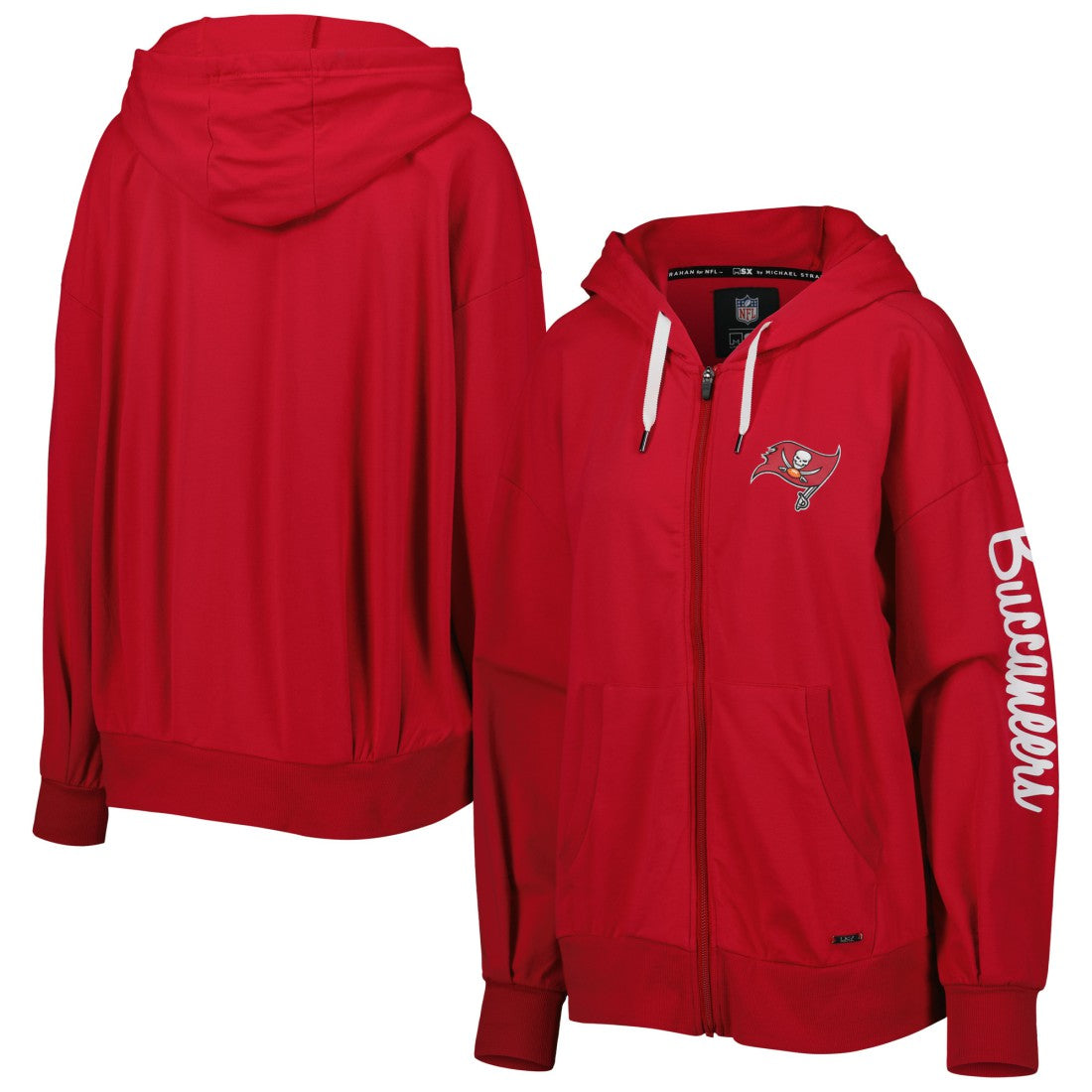 Tampa Bay Buccaneers MSX by Michael Strahan Women's Emerson Lightweight Full-Zip Hoodie - Red Hoodies
