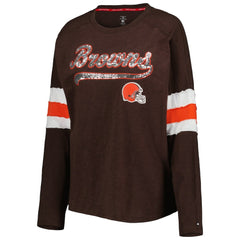 Cleveland Browns Tommy Hilfiger Women's Justine Long Sleeve Tunic T-Shirt - Brown T-shirts